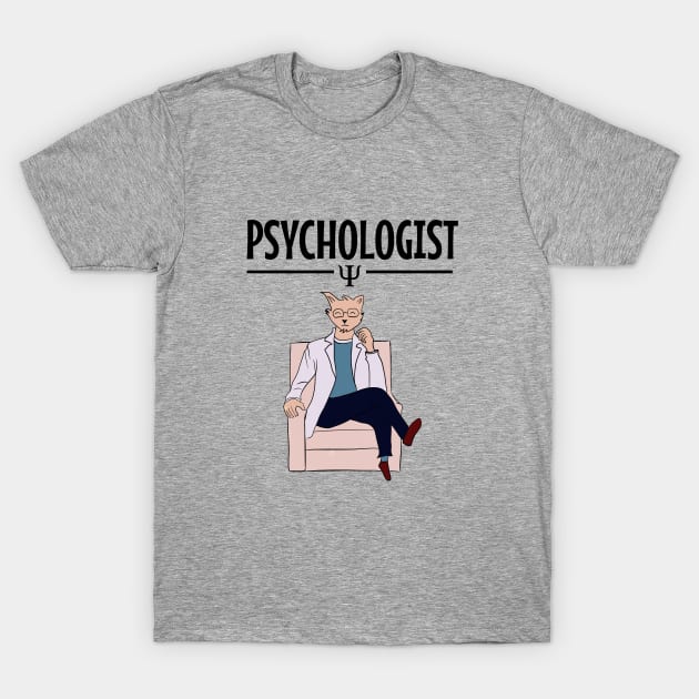 Psychologist cat illustration T-Shirt by cypryanus